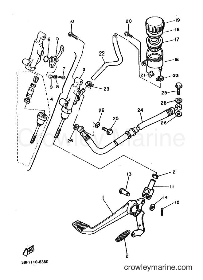 Yamaha Motors FZR400 (3BF2) [010] - REAR MASTER CYLINDER