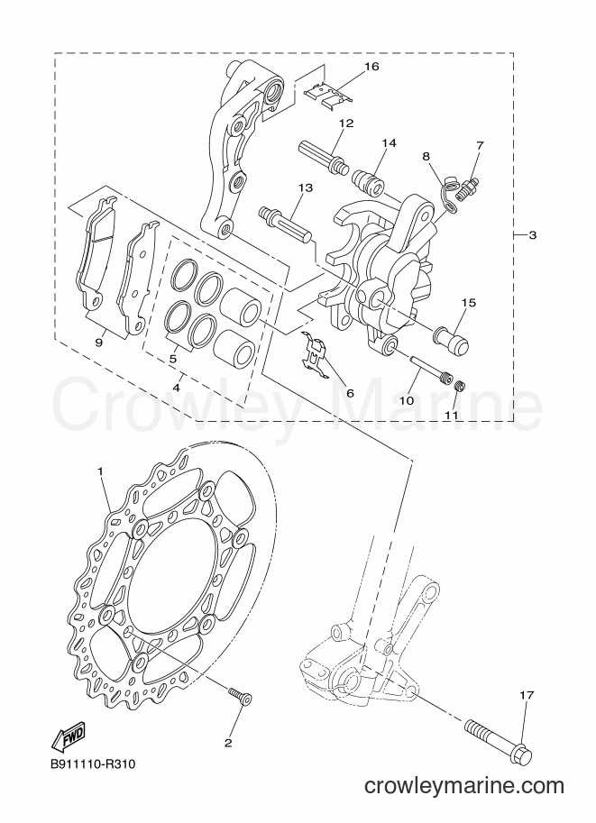 2018 Dirt Bike YZ450FX - YZ450FX (B91C) [010] - FRONT BRAKE CALIPER