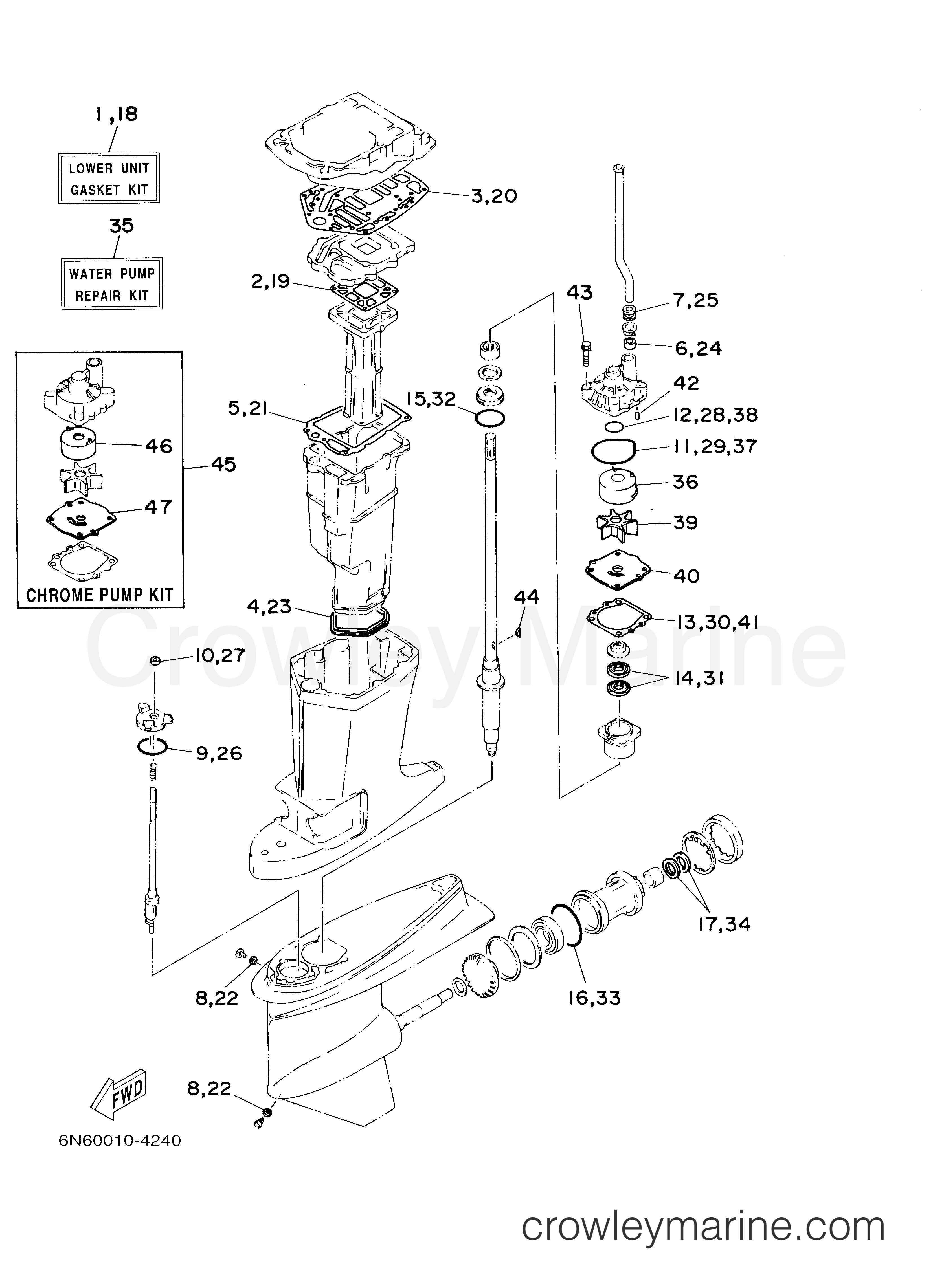 REPAIR KIT 2 2003 Yamaha Outboard 115hp 115TLRB Crowley Marine