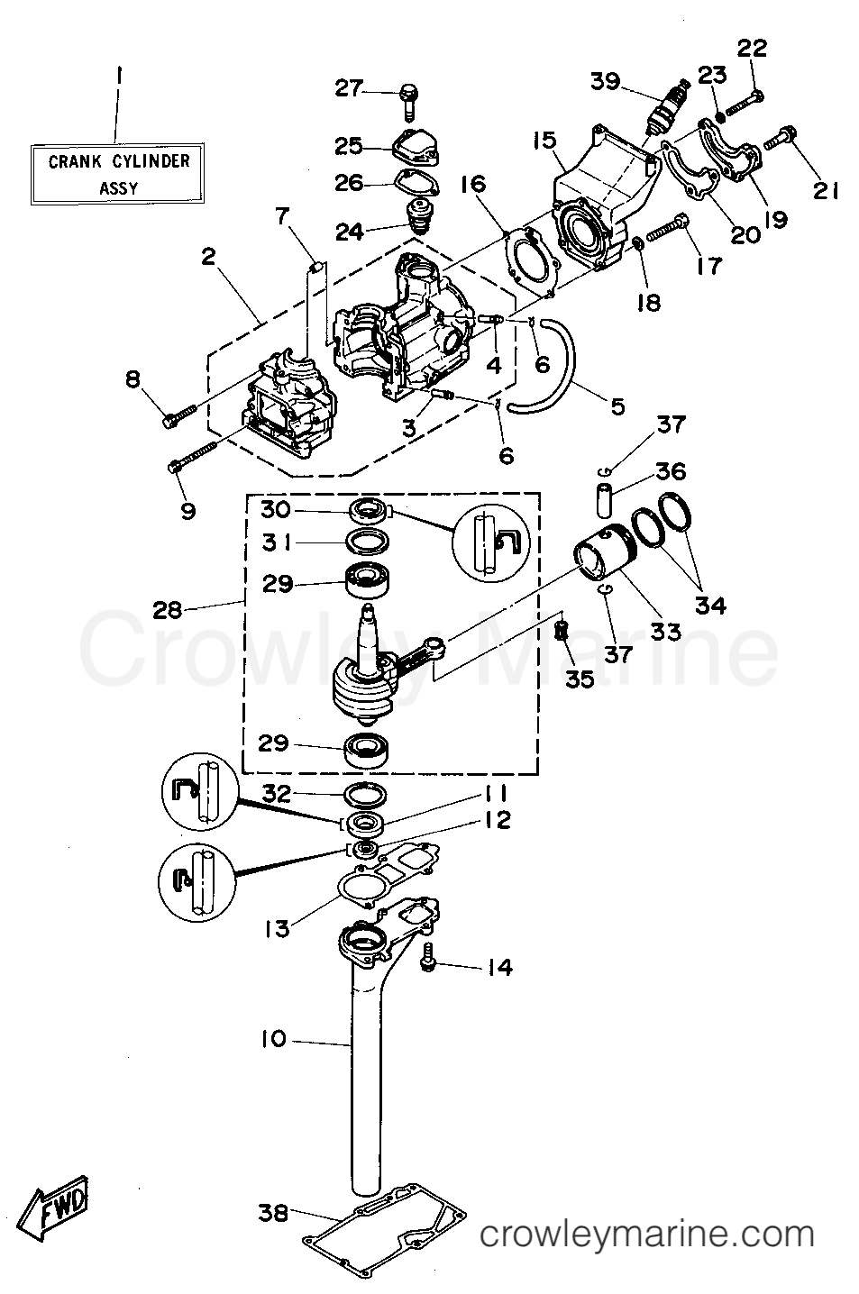 Yamaha Motors 3MLHT - CYLINDER CRANKCASE
