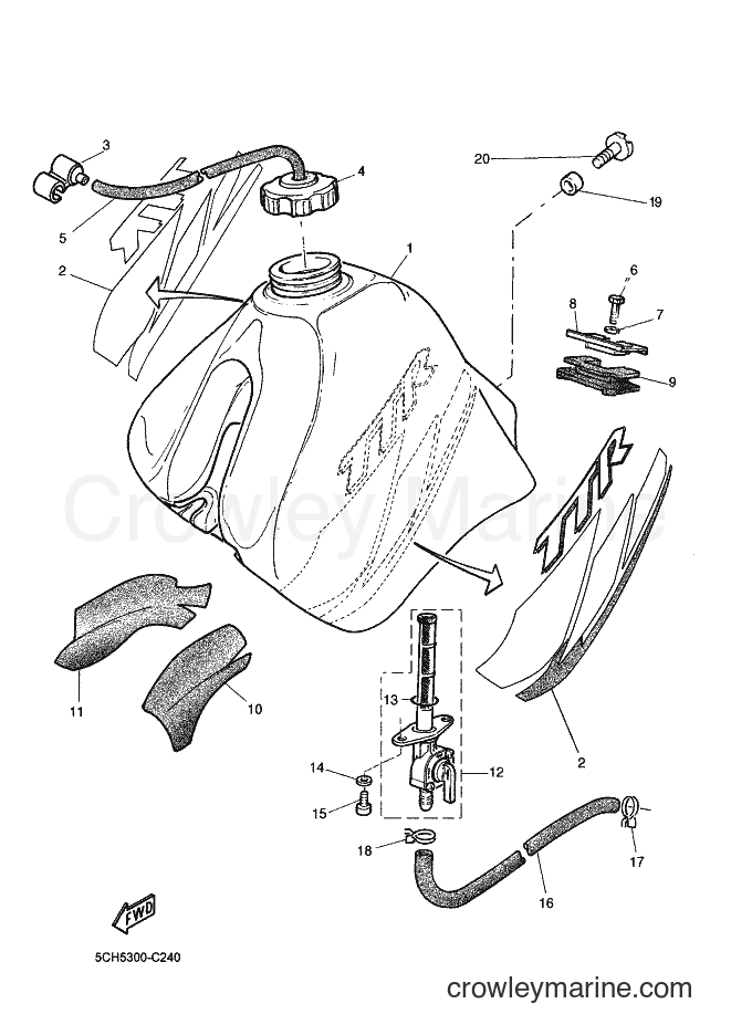 2004 Dirt Bike TT600RE - TT600RE (5CH5) [02A] - FUEL TANK
