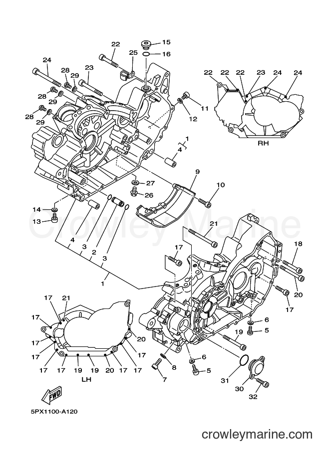 Yamaha Motors XV1700PC (5PX3) [010] - CRANKCASE