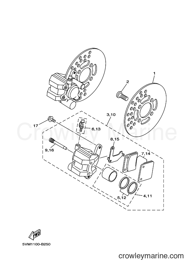 Yamaha Motors YFS200 (5VM2) [010] - FRONT BRAKE CALIPER