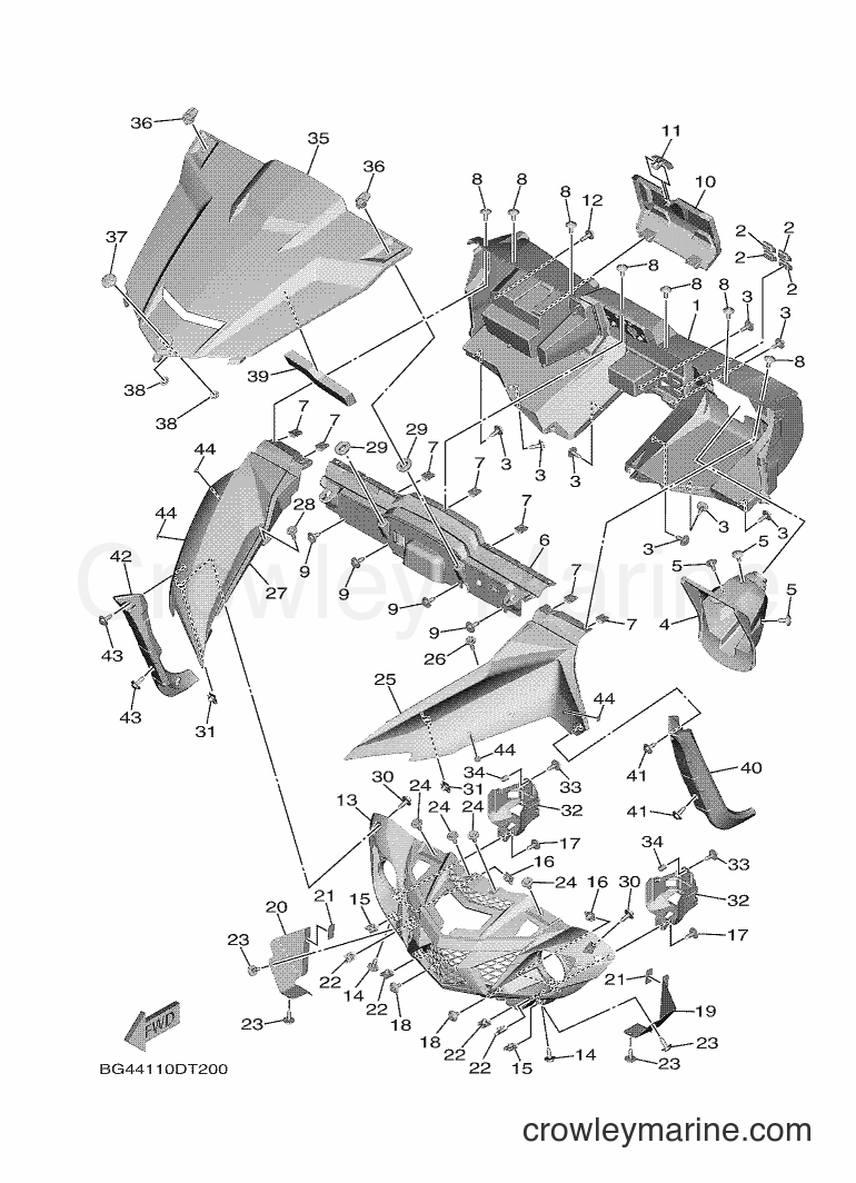 2018 ATV YXF850E - YXF850E (BG45) [010] - FRONT FENDER