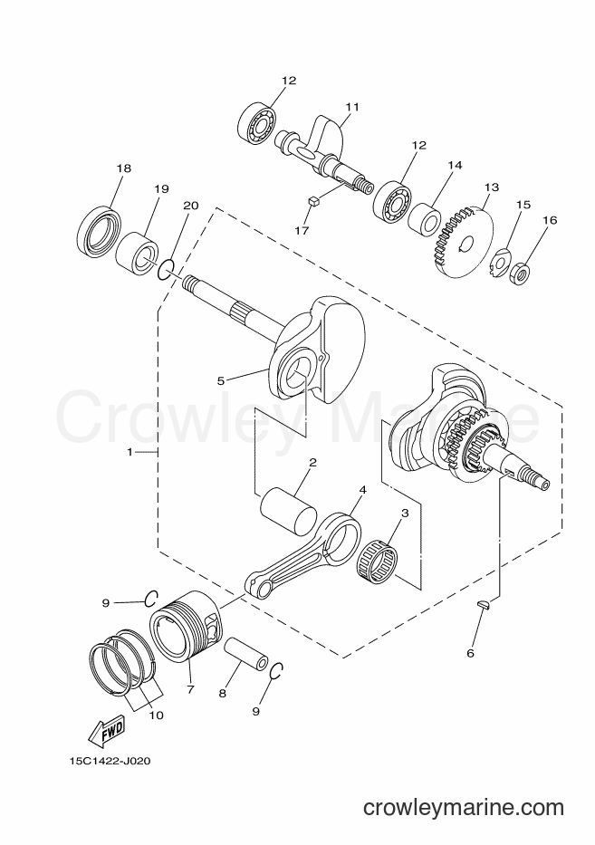 Yamaha Motors TK115 (15C3) [010] - CRANKSHAFT & PISTON