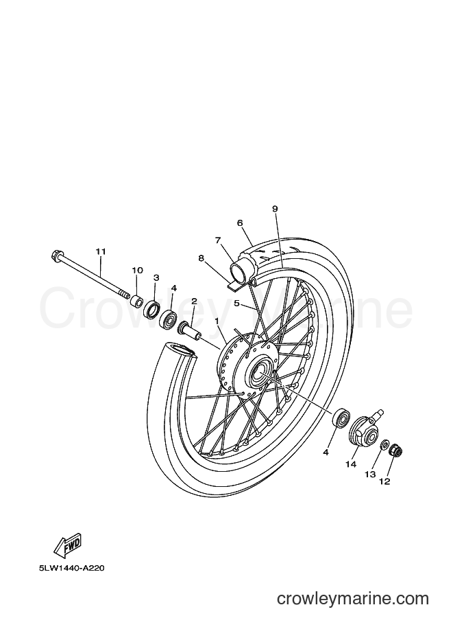 Yamaha Motors AT115 (5MX3) [010] - FRONT WHEEL