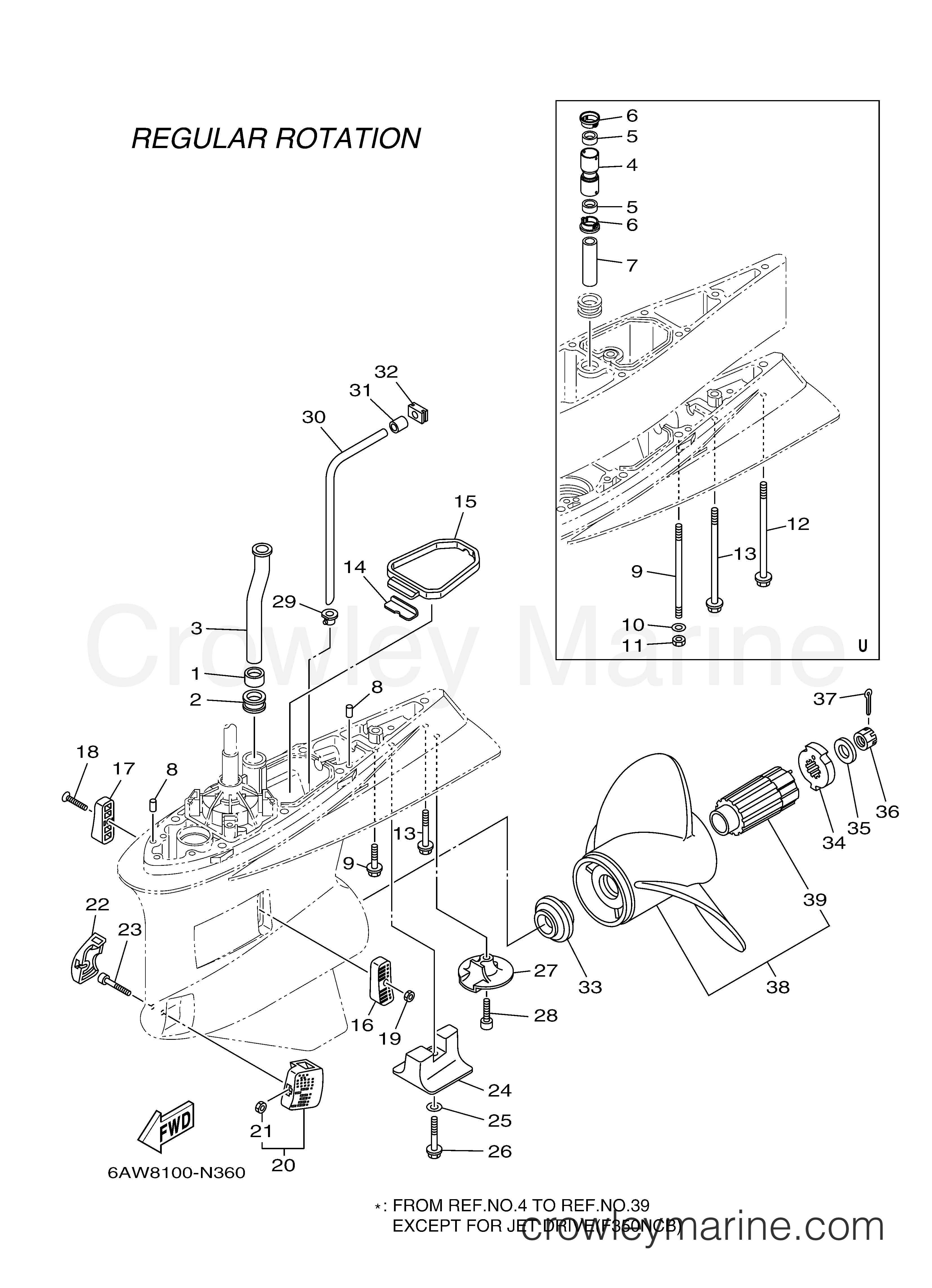 Yamaha Motors F350XCB - LOWER CASING DRIVE 2