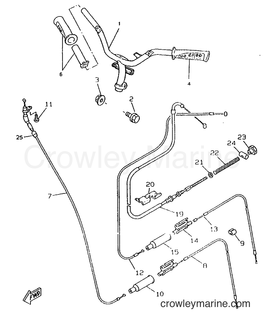 1996 Scooter CW50RSP - CW50RSP (4UR3) [999] - STEERING HANDLE & CABLE