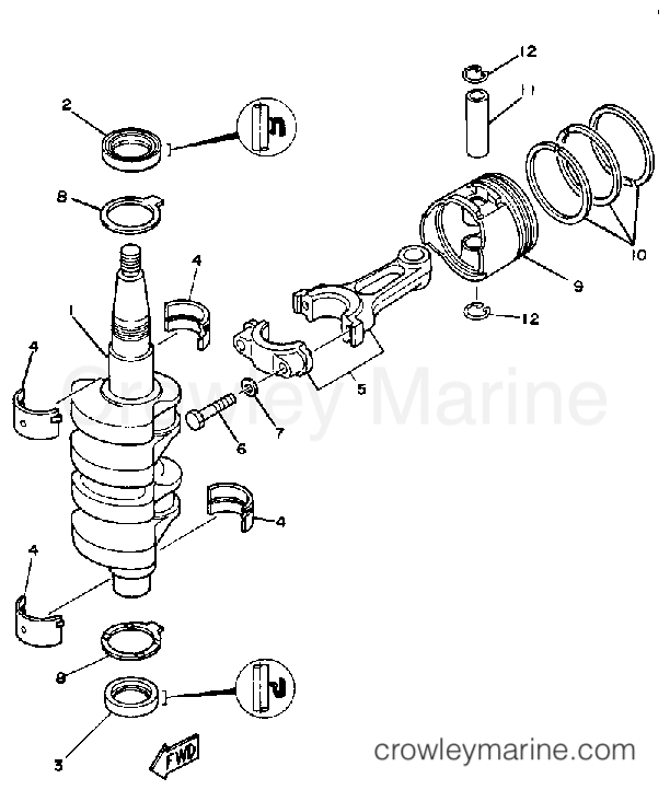 Yamaha Motors F9.9SH - CRANK PISTON