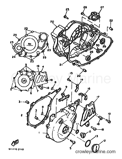1982 Dirt Bike XT550 - XT550 (5Y3) [999] - CRANKCASE COVER 1