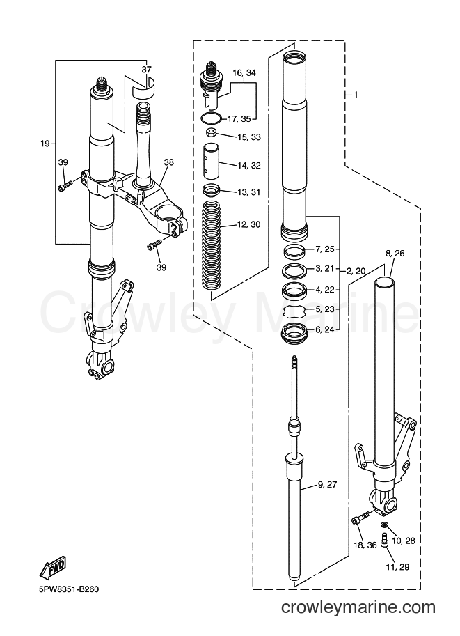 2003 Sport Bike YZF-R1 - YZF-R1 (5PW7) [090] - FRONT FORK