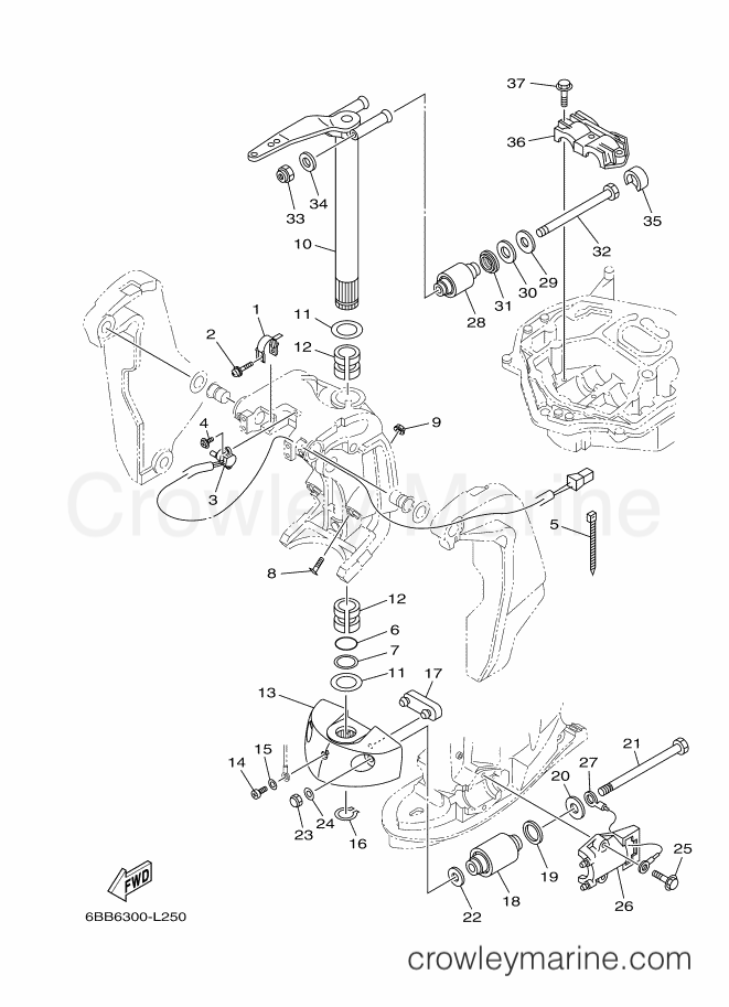 Yamaha Motors F225CET (6BB6) [040] - BRACKET 2