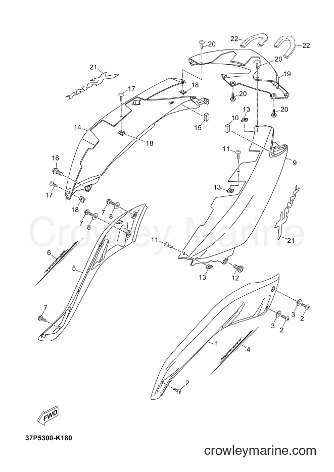 Yamaha Motors YP125R (2AB7) [050] - SIDE COVER