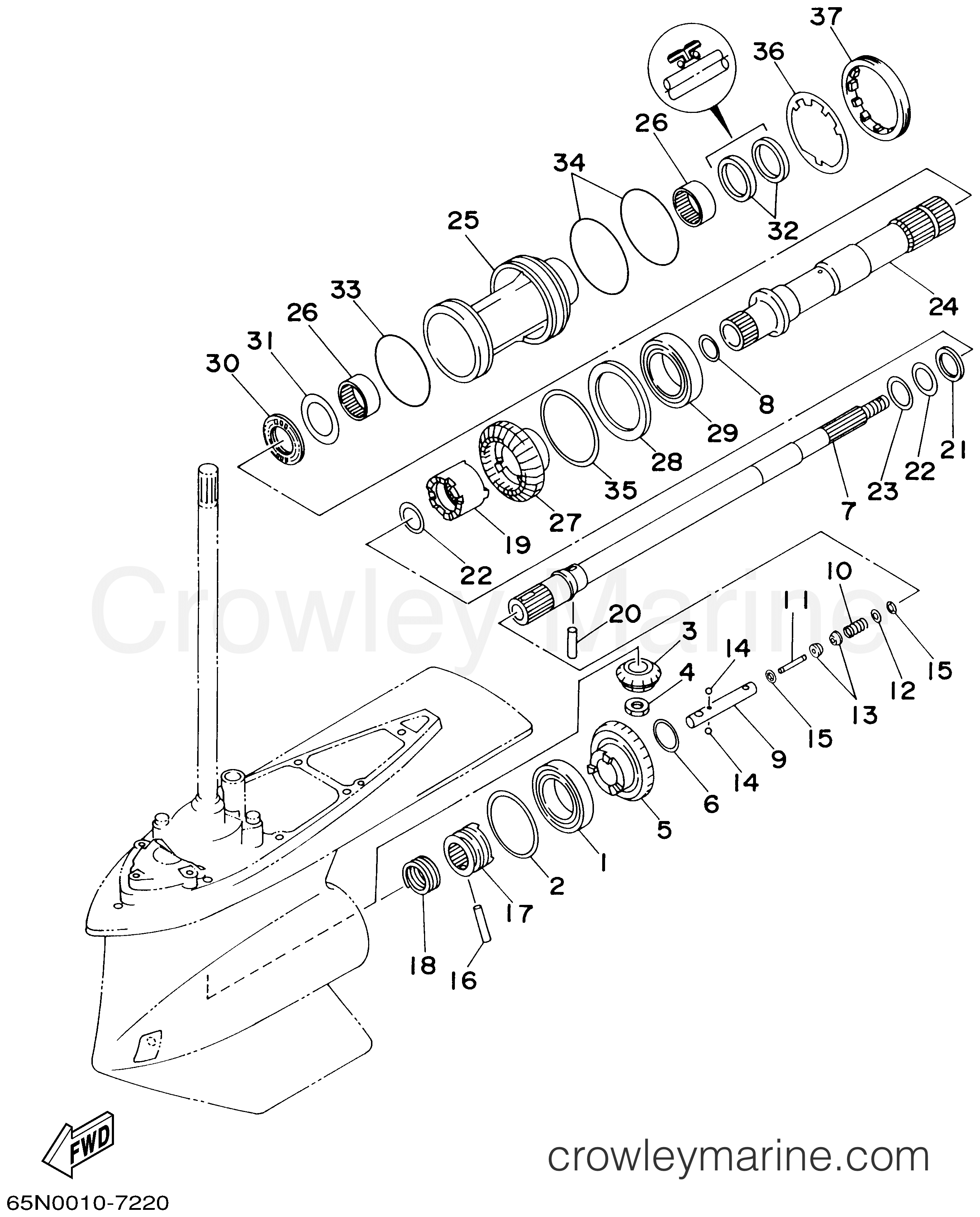 Yamaha Motors DX150TLRA - LOWER CASING DRIVE 2A