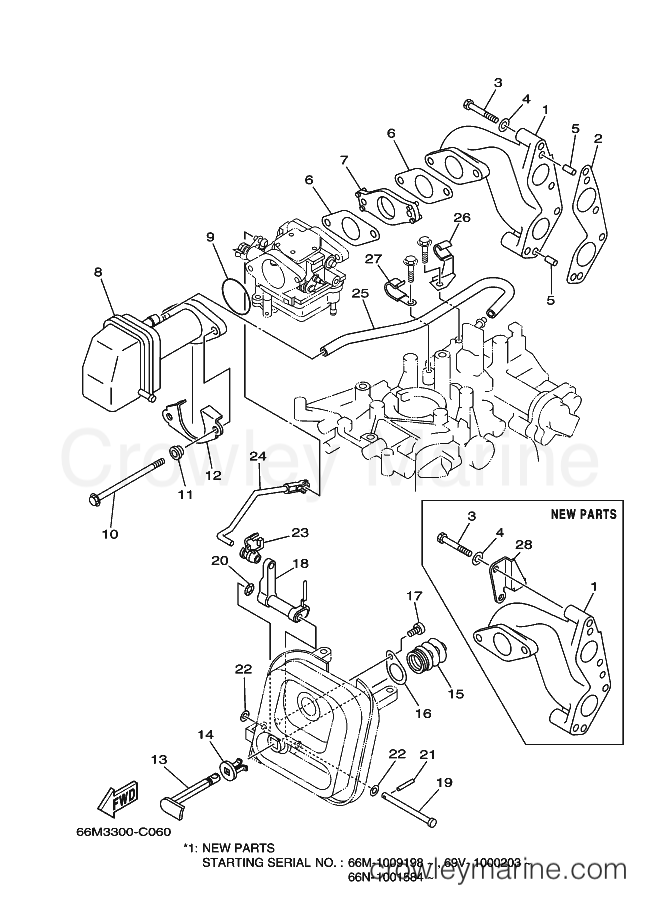Yamaha Motors F9.9CMH (66N3) [150] - INTAKE