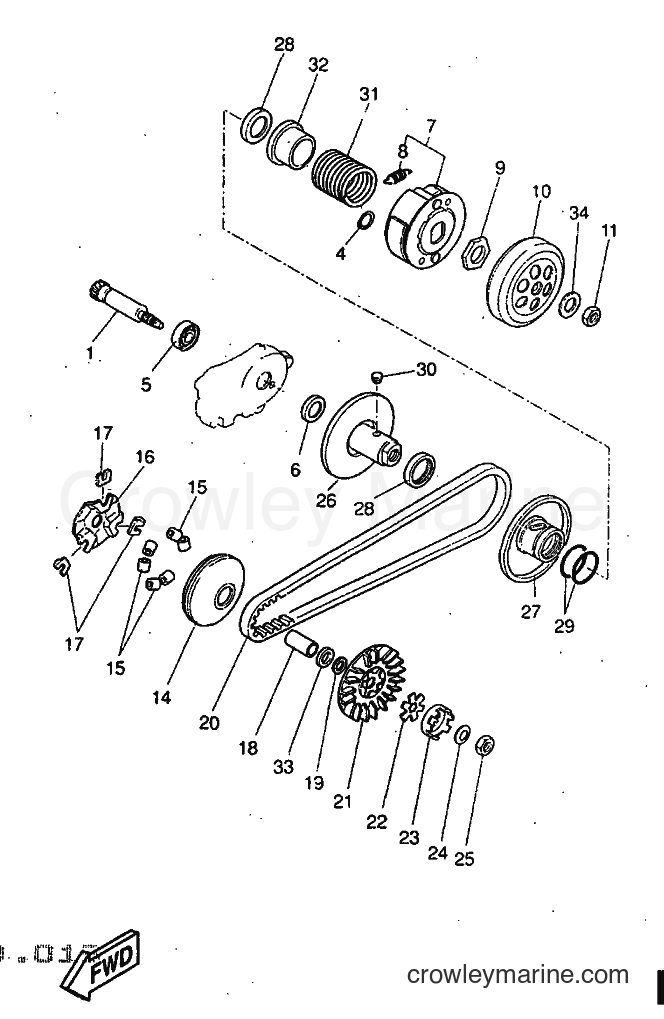 1998 Scooter YQ50 - YQ50 (5CK2) [010] - CLUTCH