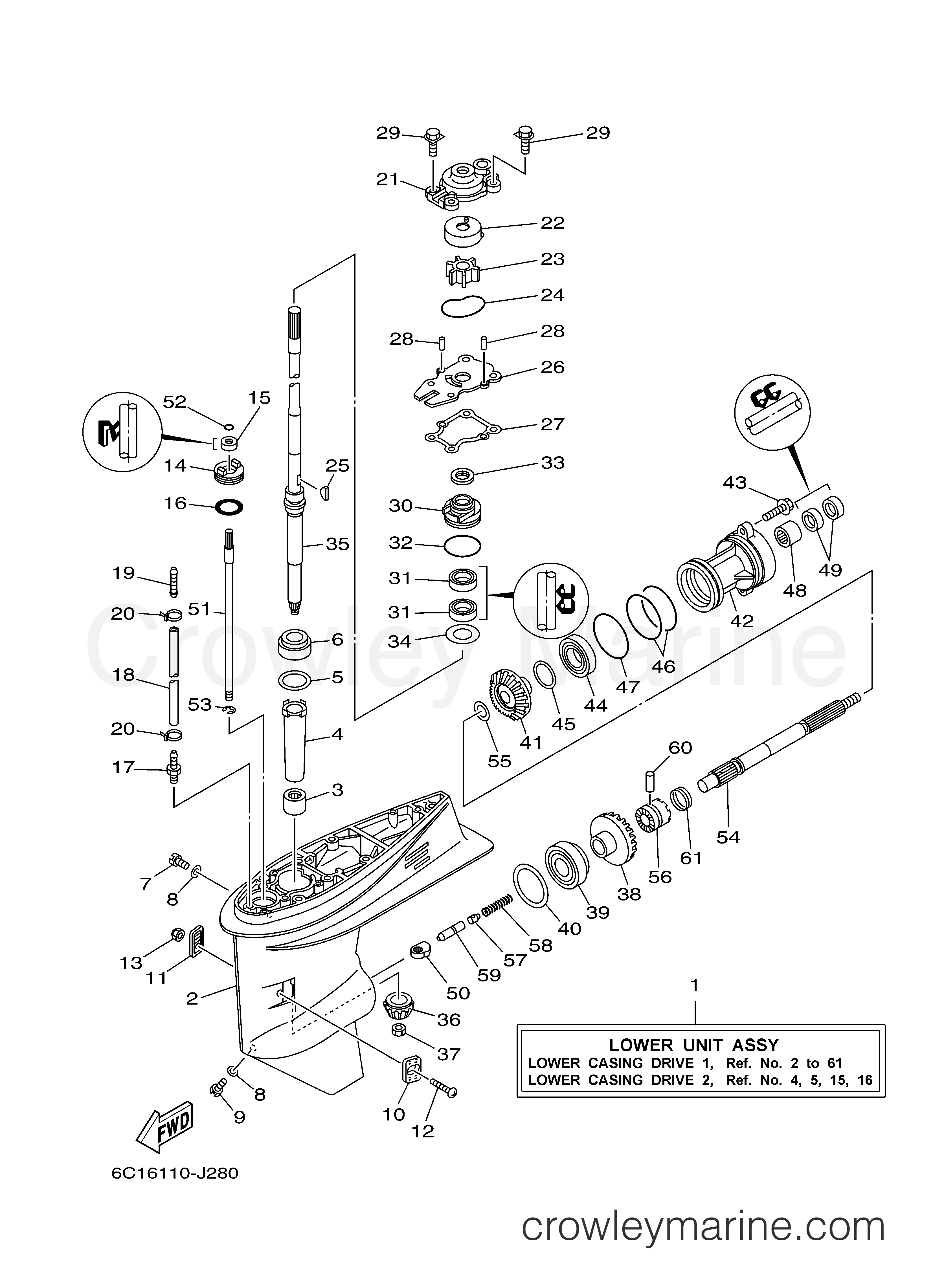Yamaha Motors F50TLR - LOWER CASING DRIVE 1