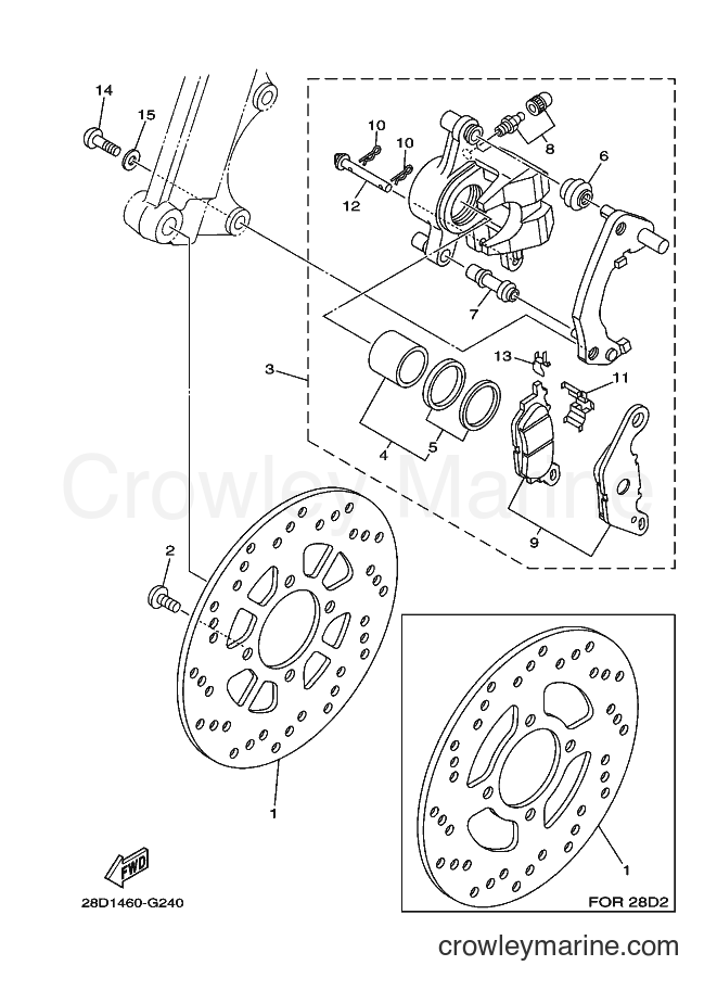 2008 Scooter AL115C - AL115C (28D2) [010] - FRONT BRAKE CALIPER
