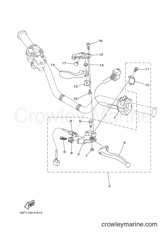 Yamaha Motors YFZ450R (18PL) [010] - HANDLE SWITCH & LEVER