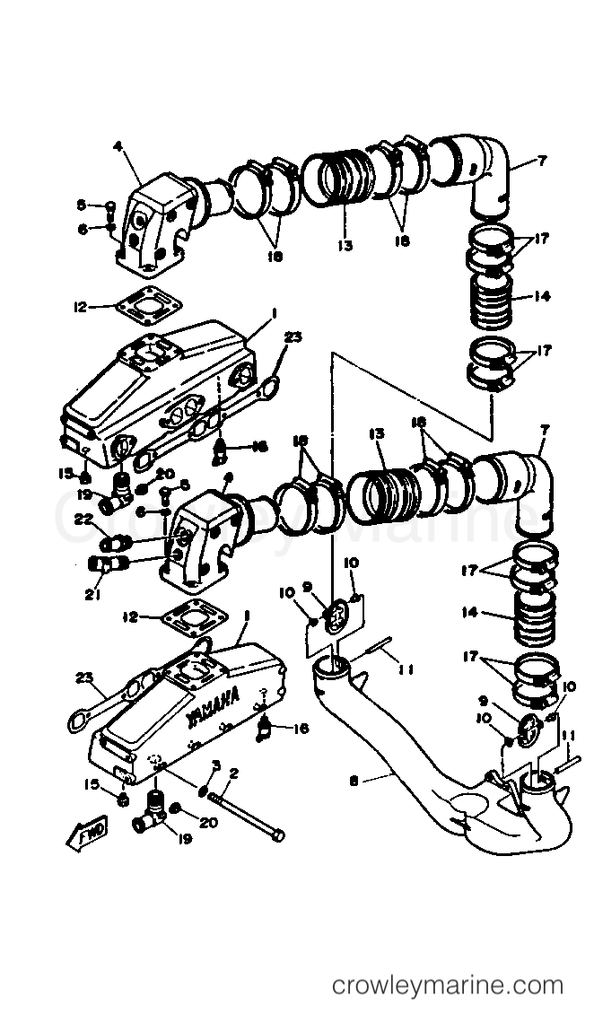 Yamaha Motors V8_5.0_ENGINE_EST - EXHAUST SYSTEM