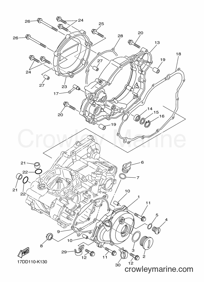 2011 Dirt Bike YZ250F - YZ250F (17DD) [020] - CRANKCASE COVER 1