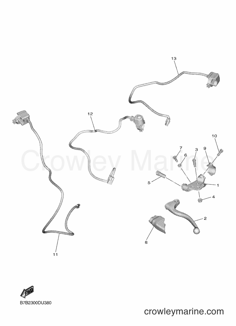 2019 Dirt Bike YZ250F - YZ250F (B7B2) [010] - HANDLE SWITCH & LEVER