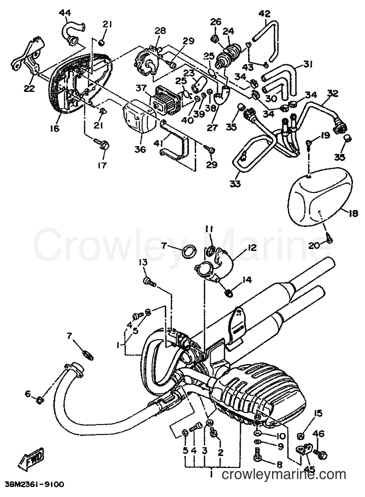1993 Cruiser XV500 - XV500 (4FT2) [999] - EXHAUST