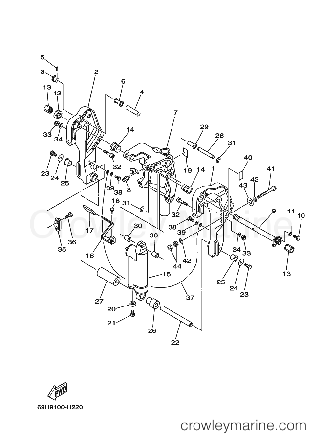 Yamaha Motors F40BMHDS (67C8) [150] - BRACKET 1