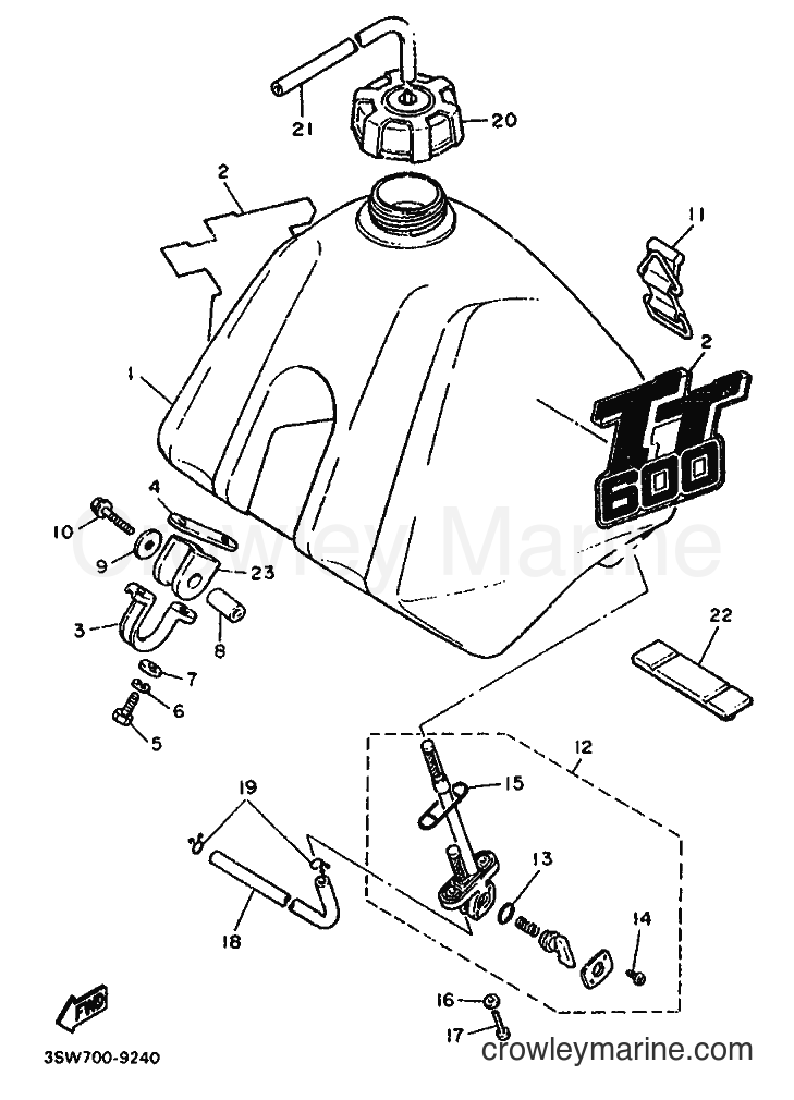 Yamaha Motors TT600 (3SW3) [010] - FUEL TANK