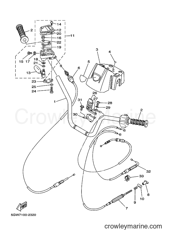 2002 ATV YFM400N - YFM400N (5GW8) [010] - STEERING HANDLE & CABLE