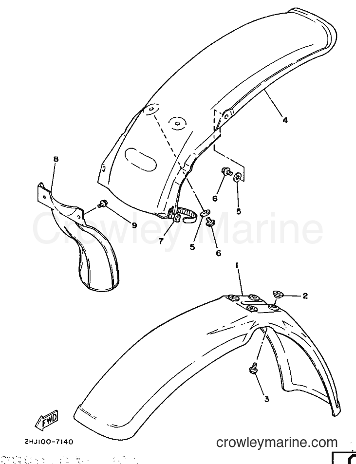 1988 Dirt Bike YZ490 - YZ490 (2WH0) [010] - FENDER