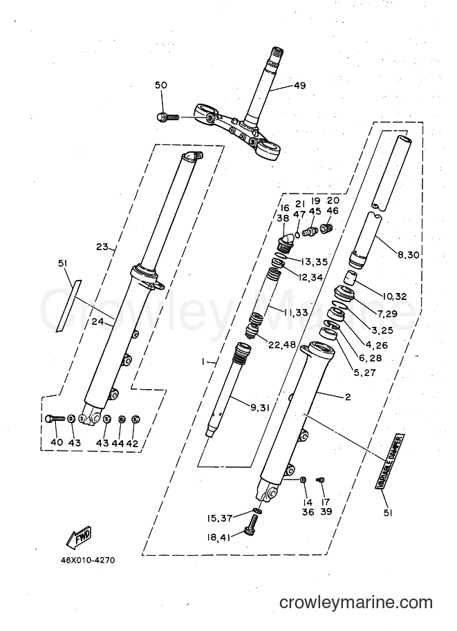 1988 Street Bike FZ600 - FZ600 (2XR0) [010] - FRONT FORK