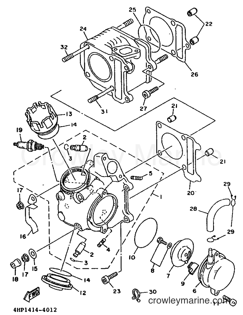 1995 Scooter XC125T - XC125T (4LA1) [99A] - CYLINDER HEAD