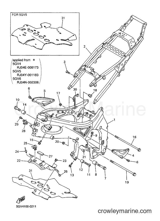 2000 Sport Bike YZF-R6 - YZF-R6 (5GV6) [010] - FRAME