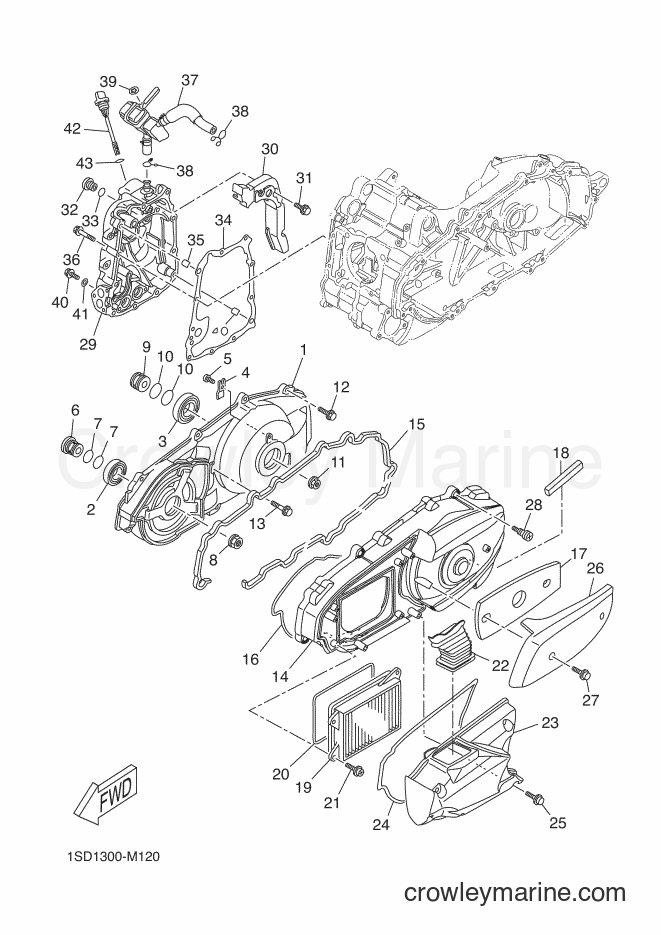 2016 Scooter YP400RA - YP400RA (1SDC) [020] - CRANKCASE COVER 1