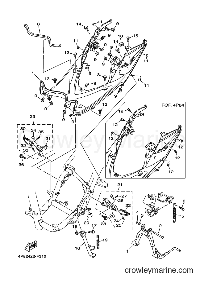 2007 Scooter AL115 - AL115 (4P84) [010] - STAND & FOOTREST