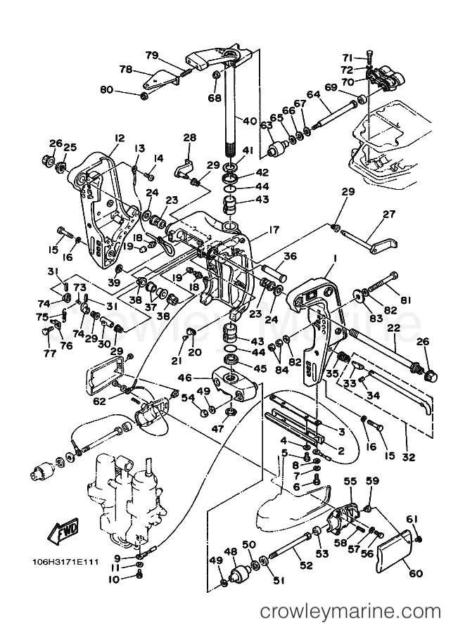 Yamaha Motors 70B (6H30) [010] - BRACKET 2 (LONG)