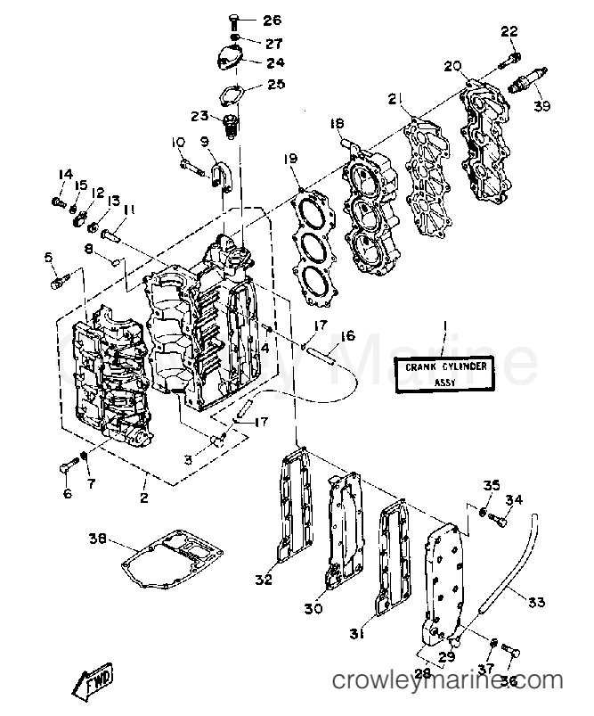 Yamaha Motors 30MSHQ - CRANKCASE CYLINDER