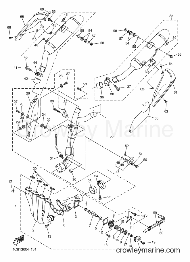 2008 Sport Bike YZF-R1 - YZF-R1 (4C8D) [010] - EXHAUST
