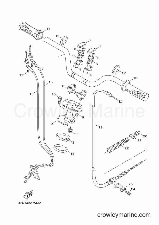 Yamaha Motors YW125 (37D3) [010] - STEERING HANDLE & CABLE