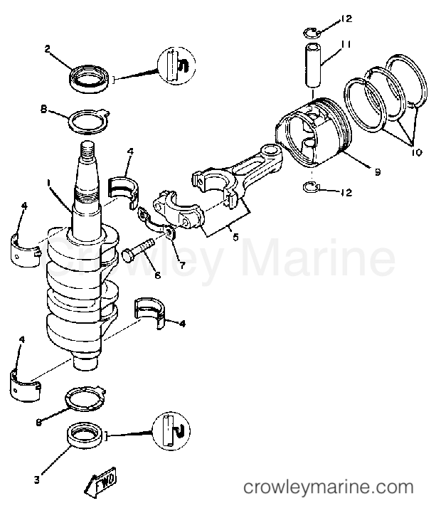 Yamaha Motors F9.9LJ - CRANK PISTON