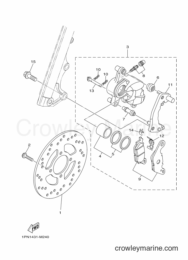 2013 Scooter AL125FC - AL125FC (1PN2) [010] - FRONT BRAKE CALIPER