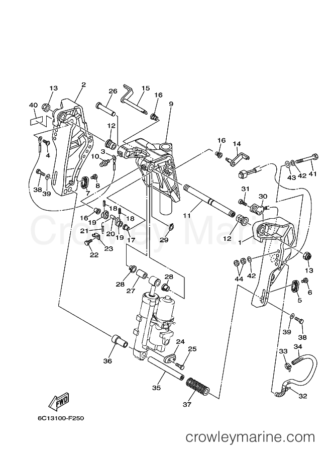 Yamaha Motors T50TLRH (6C25) [070] - BRACKET 1