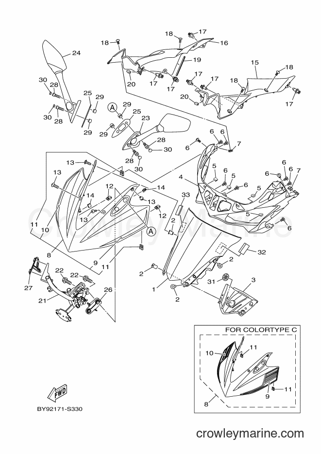2017 Sport Bike YZF-R3A - YZF-R3A (BY92) [010] - WINDSHIELD