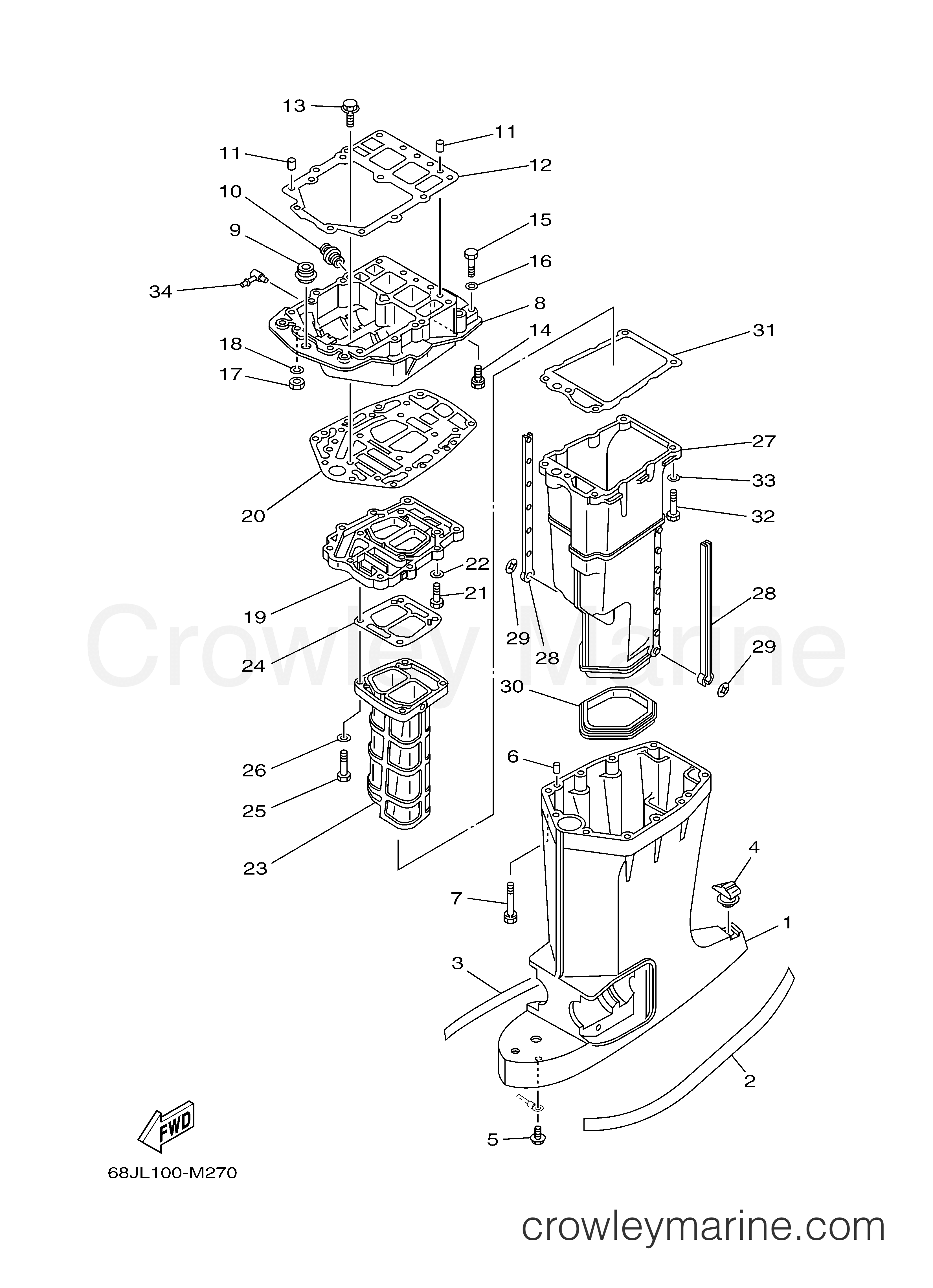 Yamaha Motors VZ150TLR - UPPER CASING
