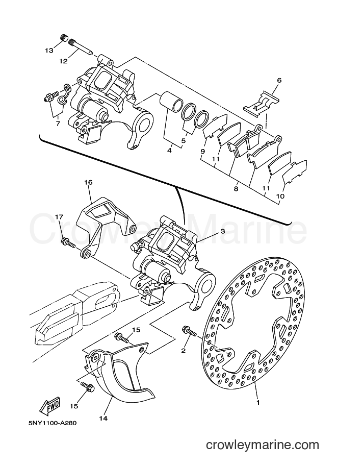 Yamaha Motors YZ250 (5NX1) [020] - REAR BRAKE CALIPER