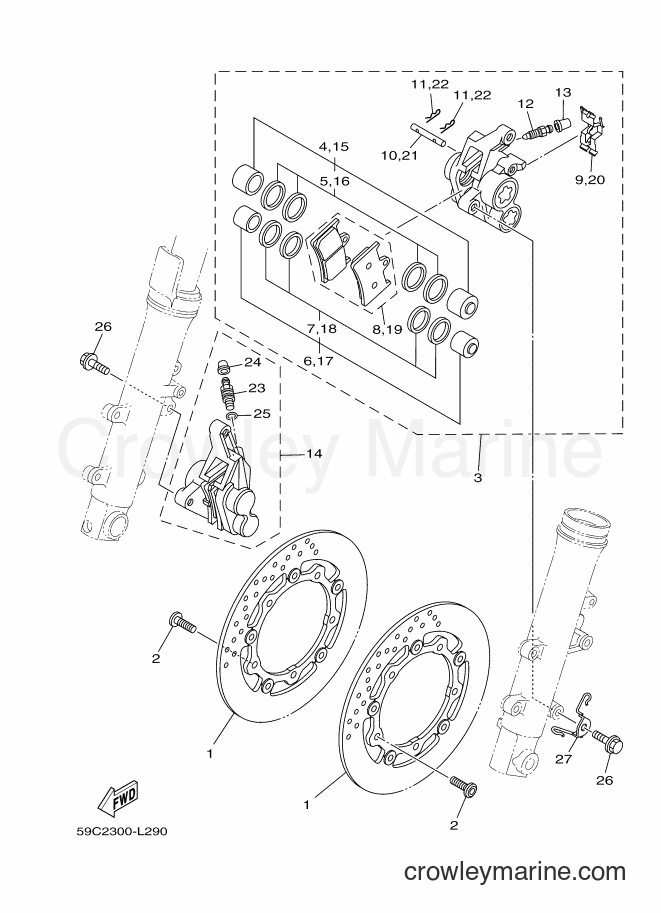 Yamaha Motors XP500A (59C2) [050] - FRONT BRAKE CALIPER