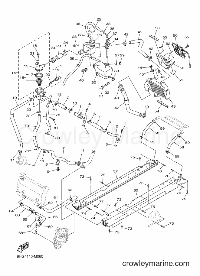 2013 Snowmobile RX10R - RX10R (8HG4) [020] - RADIATOR & HOSE