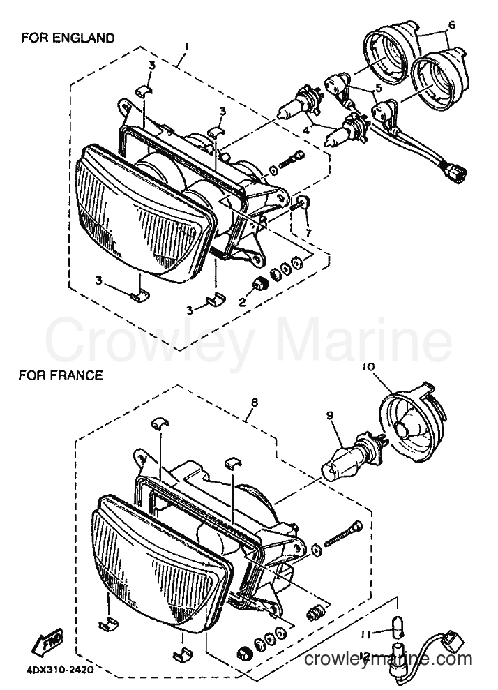 Yamaha Motors FZR400RR (4DX2) [999] - HEADLIGHT