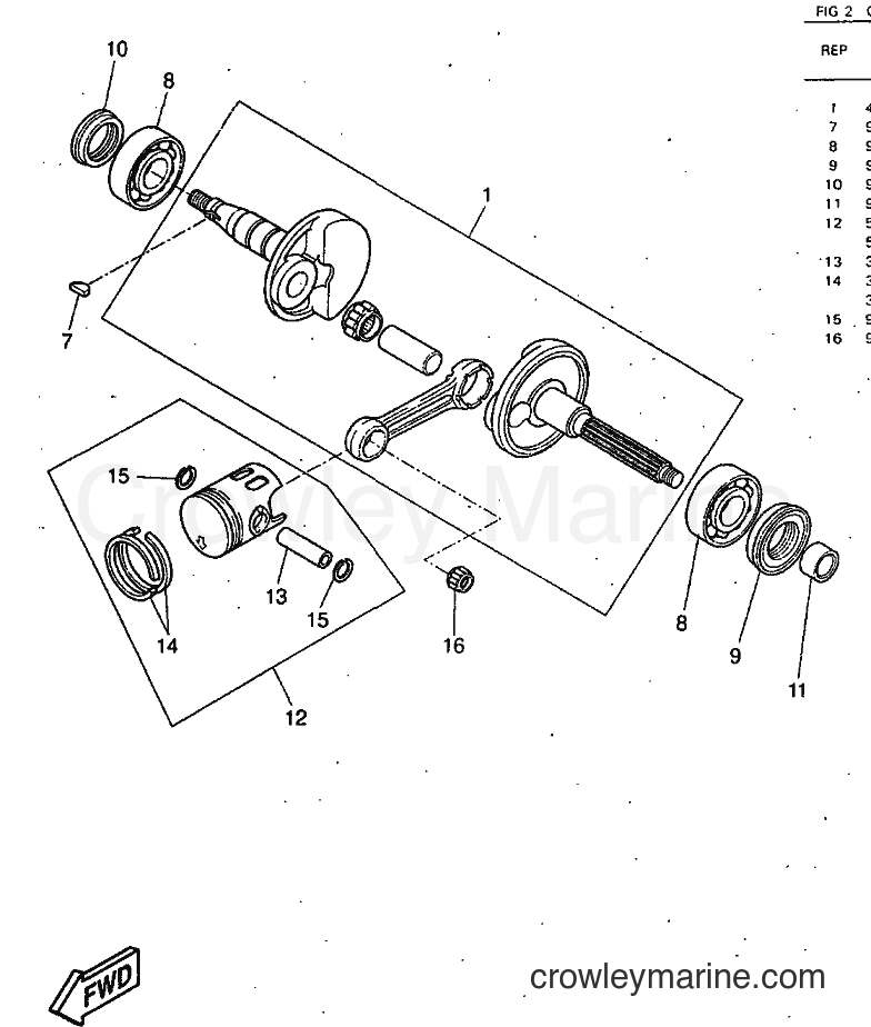 1998 Scooter YQ50 - YQ50 (5CK2) [010] - CRANKSHAFT & PISTON